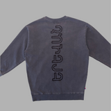 YEREVAN Embroidered design and logo 100% cotton oversized crewneck sweatshirt - dark vintage gray