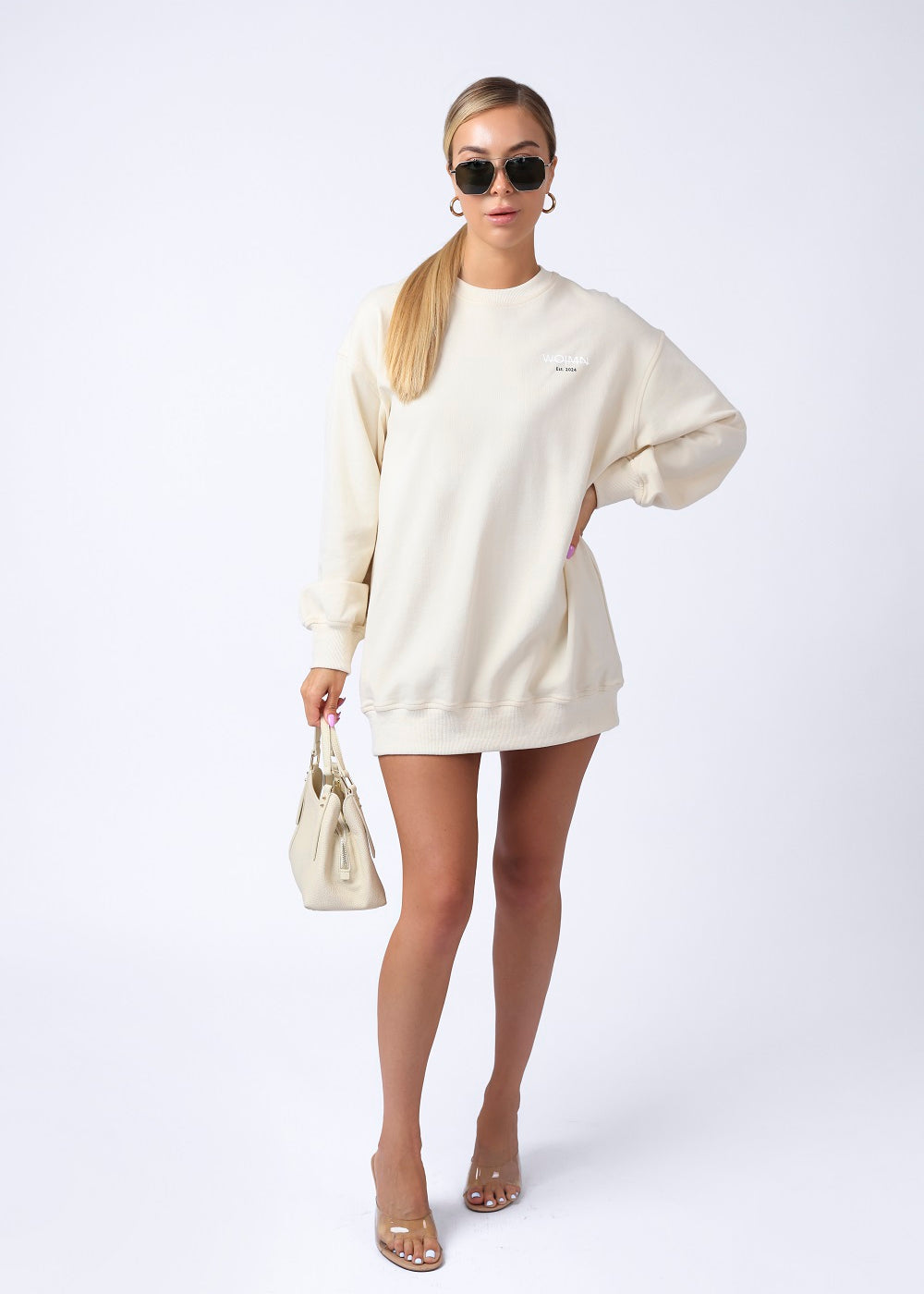 100% Cotton Jersey Sweatshirt Dress 