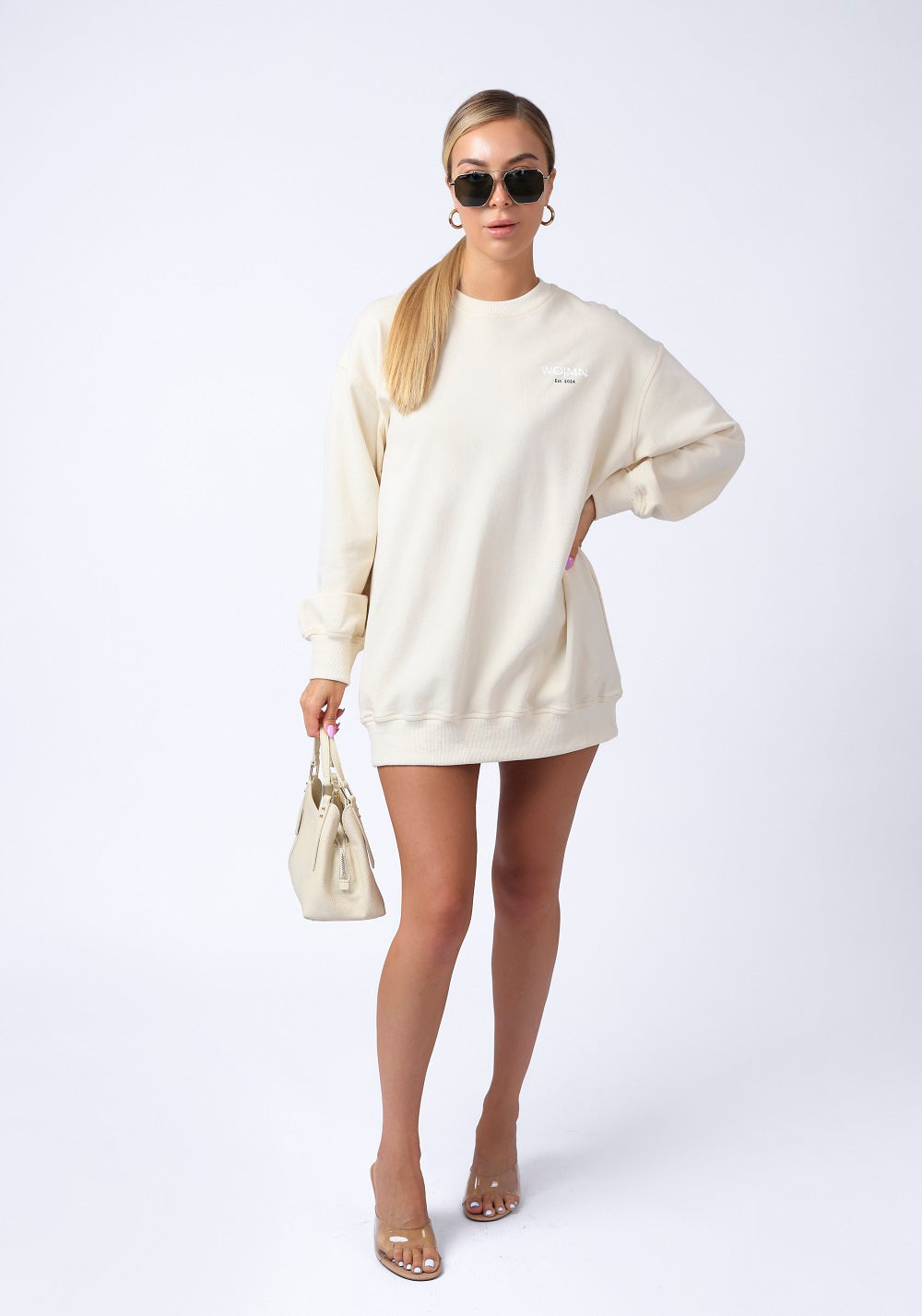 100% Cotton Jersey Sweatshirt Dress 