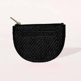 BLACK RAFFIA WALLET SIMONE