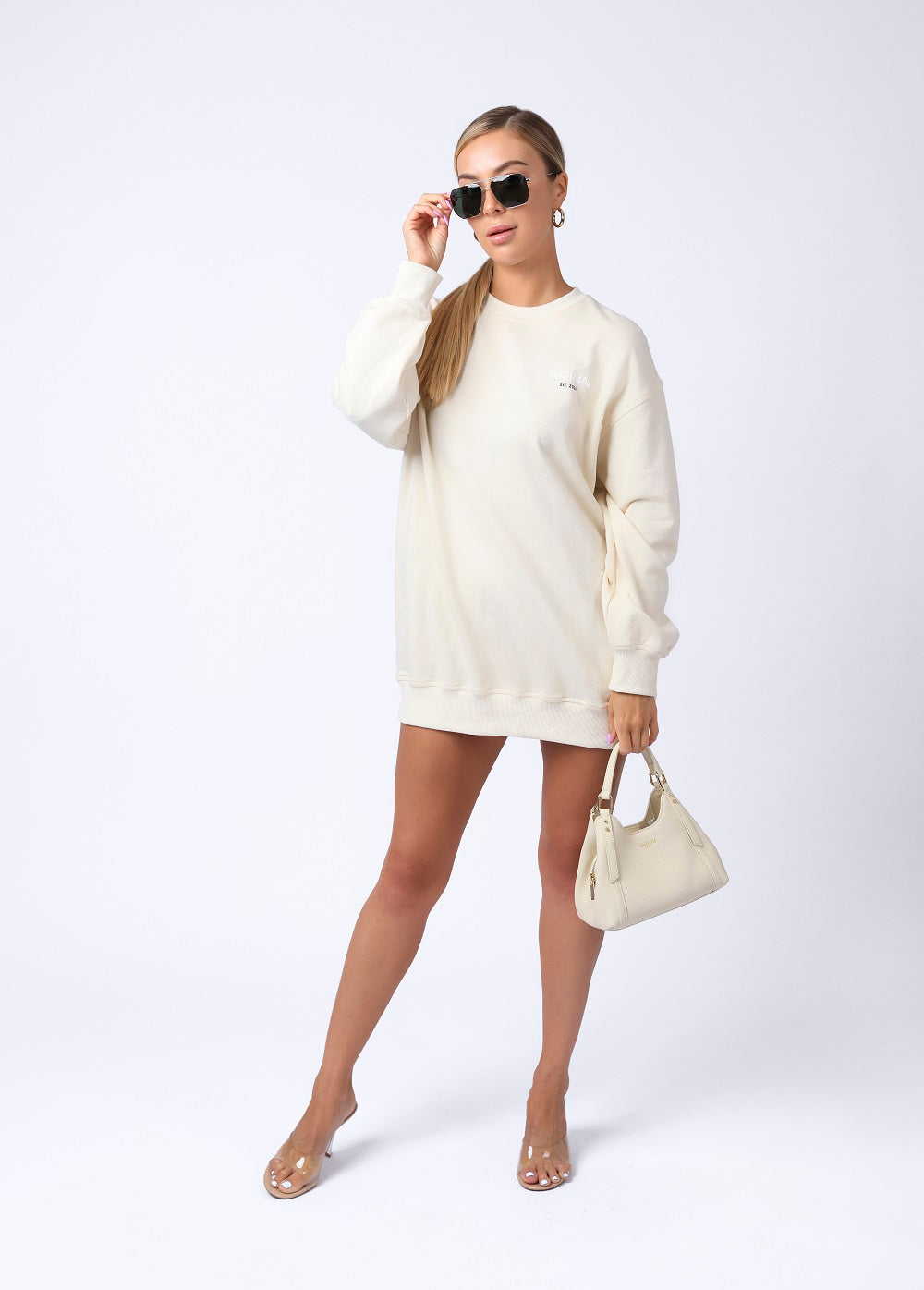 100% Cotton Jersey Sweatshirt Dress 