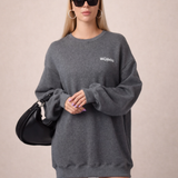 Oversized Sweatshirt Dress - Heather Gray