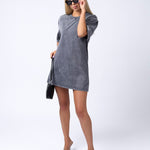 100% Cotton Black T Shirt Dress