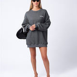 Loose Fit Sweatshirt Dress -100% Cotton