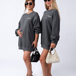 Loose Fit Sweatshirt Dress -100% Cotton