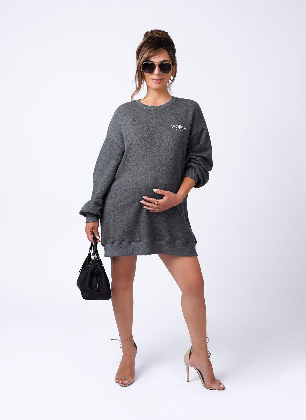 Loose Fit Sweatshirt Dress -100% Cotton