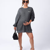 Loose Fit Sweatshirt Dress -100% Cotton